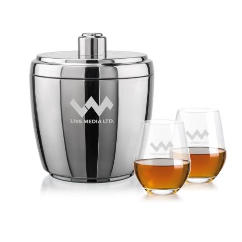 Corporate Gifts - Barware - Barware Gift Sets - Pescara Ice Bucket & Graydon On-the-Rocks Set