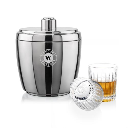 Corporate Gifts - Barware - Barware Gift Sets - Pescara Ice Bucket & Hartmann On-the-Rocks Set