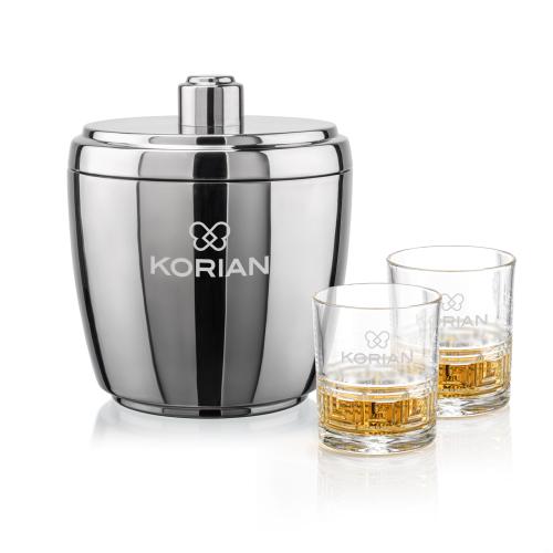 Corporate Gifts - Barware - Barware Gift Sets - Pescara Ice Bucket & Libretto On-the-Rocks Set