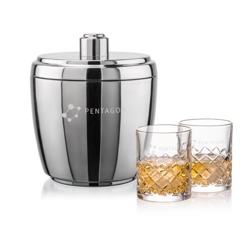 Corporate Gifts - Barware - Barware Gift Sets - Pescara Ice Bucket & Longford On-the-Rocks Set