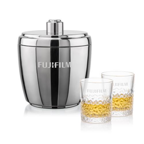 Corporate Gifts - Barware - Barware Gift Sets - Pescara Ice Bucket & Oakham On-the-Rocks Set