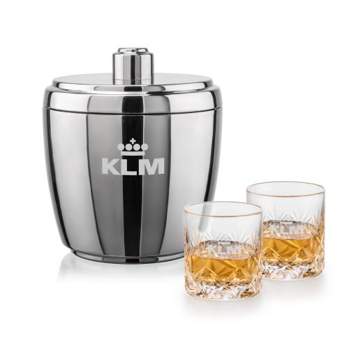 Corporate Gifts - Barware - Barware Gift Sets - Pescara Ice Bucket & Park Lane On-the-Rocks Set