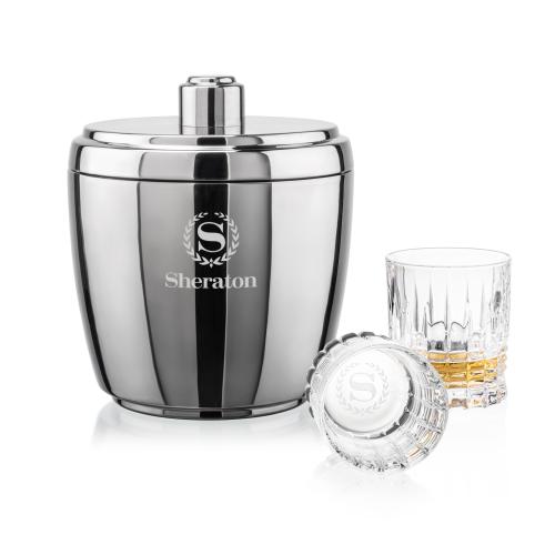 Corporate Gifts - Barware - Barware Gift Sets - Pescara Ice Bucket & Princeton On-the-Rocks Set