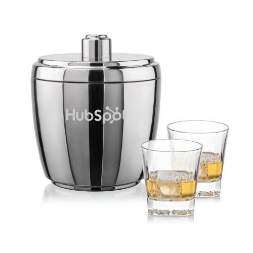 Corporate Gifts - Barware - Barware Gift Sets - Pescara Ice Bucket & Santana On-the-Rocks Set