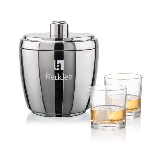 Corporate Gifts - Barware - Barware Gift Sets - Pescara Ice Bucket & Whitlock On-the-Rocks Set