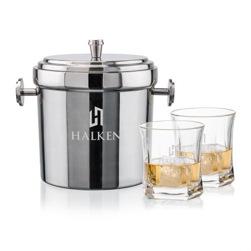 Corporate Gifts - Barware - Barware Gift Sets - Milano Ice Bucket & Avalon On-the-Rocks Set