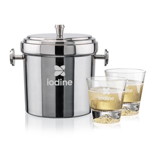 Corporate Gifts - Barware - Barware Gift Sets - Milano Ice Bucket & Aspen On-the-Rocks Set