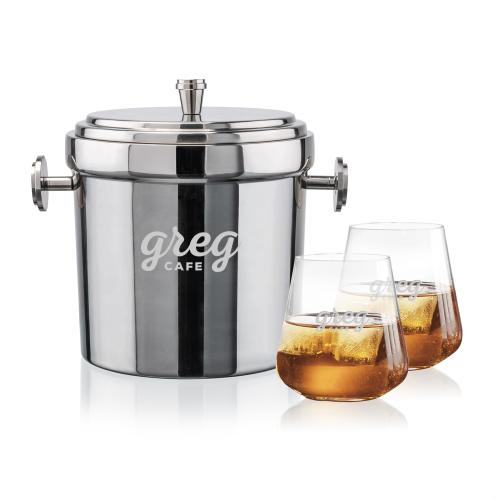 Corporate Gifts - Barware - Barware Gift Sets - Milano Ice Bucket & Breckland On-the-Rocks Set