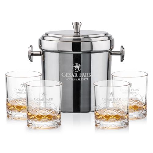 Corporate Gifts - Barware - Barware Gift Sets - Milano Ice Bucket & Brentwood On-the-Rocks Set