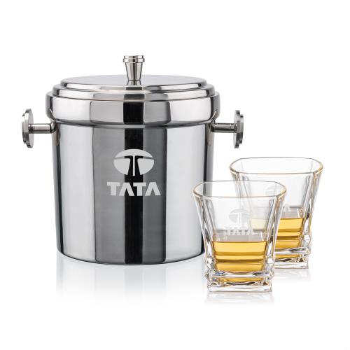 Corporate Gifts - Barware - Barware Gift Sets - Milano Ice Bucket & Bentley On-the-Rocks Set