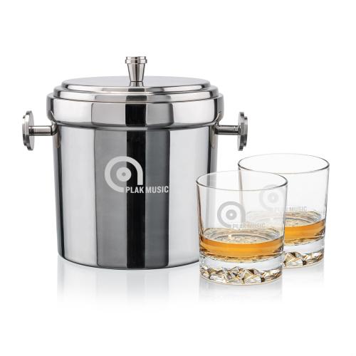 Corporate Gifts - Barware - Barware Gift Sets - Milano Ice Bucket & Cassidy On-the-Rocks Set
