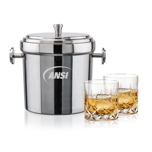 Corporate Gifts - Barware - Barware Gift Sets - Milano Ice Bucket & Denby On-the-Rocks Set