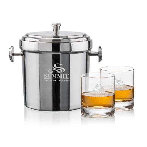 Corporate Gifts - Barware - Barware Gift Sets - Milano Ice Bucket & Dresden On-the-Rocks Set