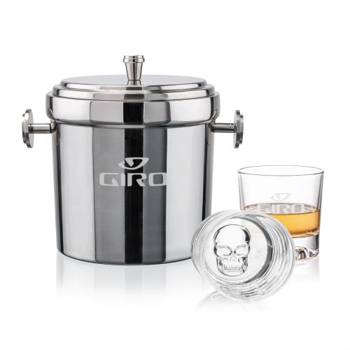Corporate Gifts - Barware - Barware Gift Sets - Milano Ice Bucket & Delrina Scull On-the-Rocks Set