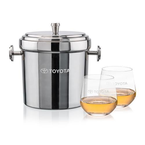 Corporate Gifts - Barware - Barware Gift Sets - Milano Ice Bucket & Garland On-the-Rocks Set
