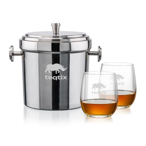 Corporate Gifts - Barware - Barware Gift Sets - Milano Ice Bucket & Gibson On-the-Rocks Set