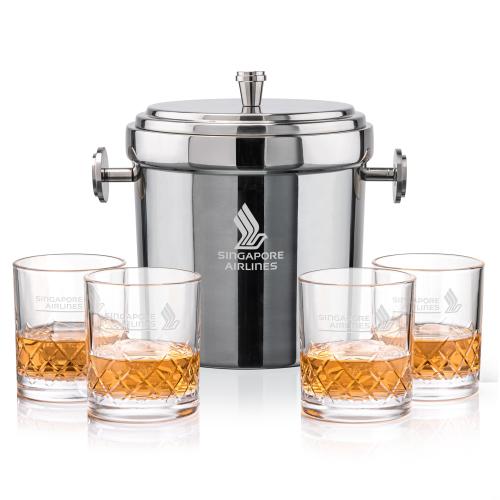 Corporate Gifts - Barware - Barware Gift Sets - Milano Ice Bucket & Heceta On-the-Rocks Set