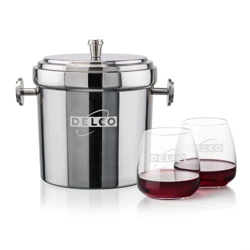 Corporate Gifts - Barware - Barware Gift Sets - Milano Ice Bucket & Hogarth On-the-Rocks Set