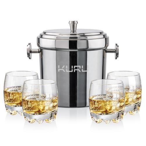 Corporate Gifts - Barware - Barware Gift Sets - Milano Ice Bucket & Haddington On-the-Rocks Set
