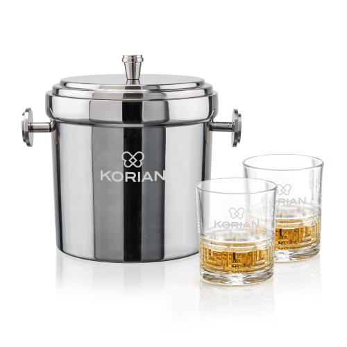 Corporate Gifts - Barware - Barware Gift Sets - Milano Ice Bucket & Libretto On-the-Rocks Set