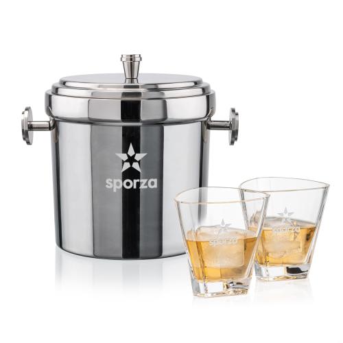 Corporate Gifts - Barware - Barware Gift Sets - Milano Ice Bucket & Millwood On-the-Rocks Set