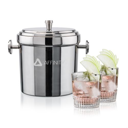 Corporate Gifts - Barware - Barware Gift Sets - Milano Ice Bucket & Newkirk On-the-Rocks Set