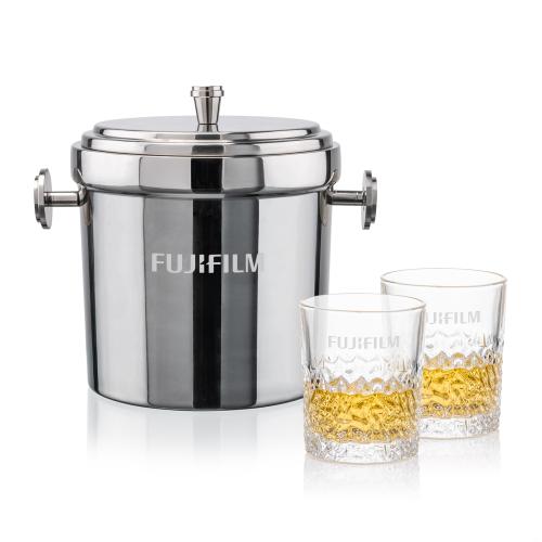 Corporate Gifts - Barware - Barware Gift Sets - Milano Ice Bucket & Oakham On-the-Rocks set