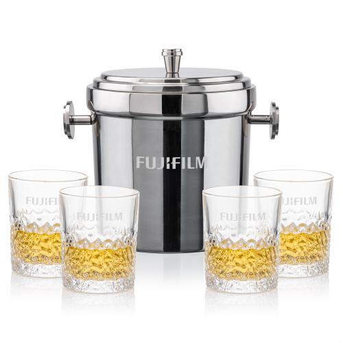 Corporate Gifts - Barware - Barware Gift Sets - Milano Ice Bucket & Oakham On-the-Rocks set