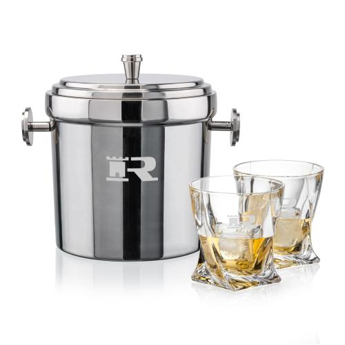 Corporate Gifts - Barware - Barware Gift Sets - Milano Ice Bucket & Oasis On-the-Rocks Set