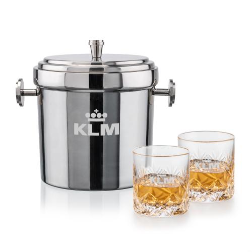 Corporate Gifts - Barware - Barware Gift Sets - Milano Ice Bucket & Park Lane On-the-Rocks Set