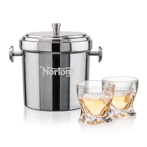 Corporate Gifts - Barware - Barware Gift Sets - Milano Ice Bucket & Seneca On-the-Rocks Set