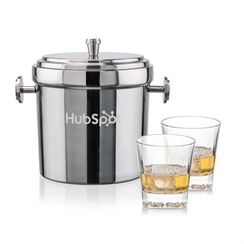 Corporate Gifts - Barware - Barware Gift Sets - Milano Ice Bucket & Santana On-the-Rocks Set