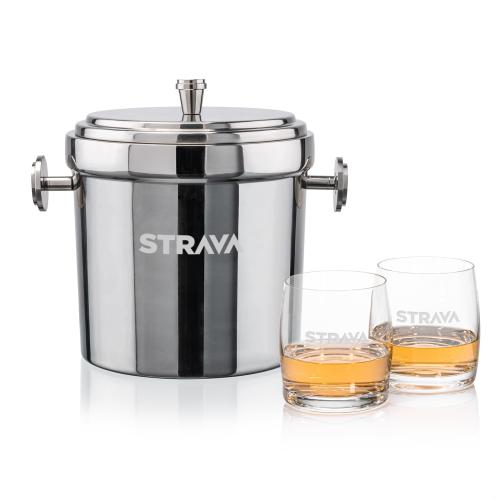 Corporate Gifts - Barware - Barware Gift Sets - Milano Ice Bucket & Valemount On-the-Rocks Set