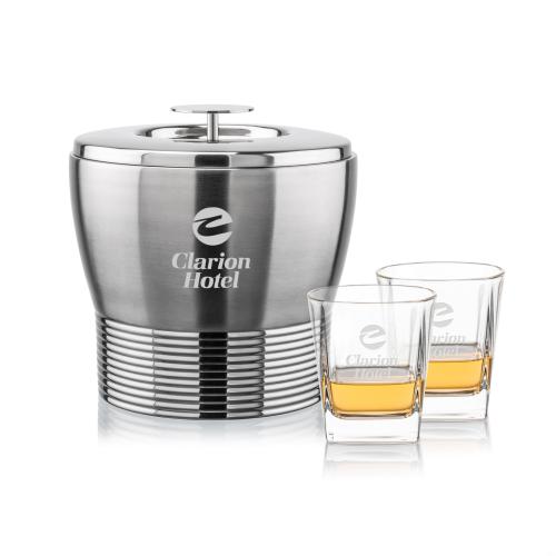 Corporate Gifts - Barware - Barware Gift Sets - Genoa Ice Bucket & Arcadia On-the-Rocks Set