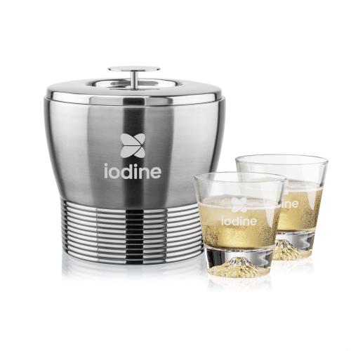 Corporate Gifts - Barware - Barware Gift Sets - Genoa Ice Bucket & Aspen On-the-Rocks Set