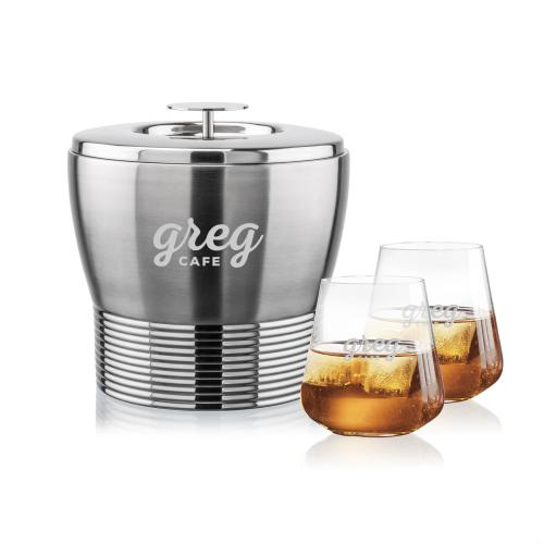 Corporate Gifts - Barware - Barware Gift Sets - Genoa Ice Bucket & Breckland On-the-Rocks Set