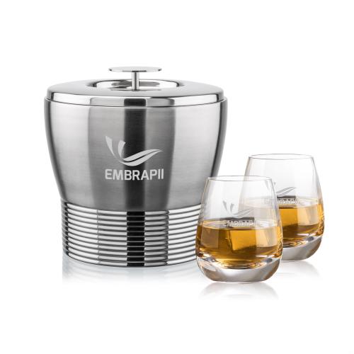 Corporate Gifts - Barware - Barware Gift Sets - Genoa Ice Bucket & Dimasio On-the-Rocks Set