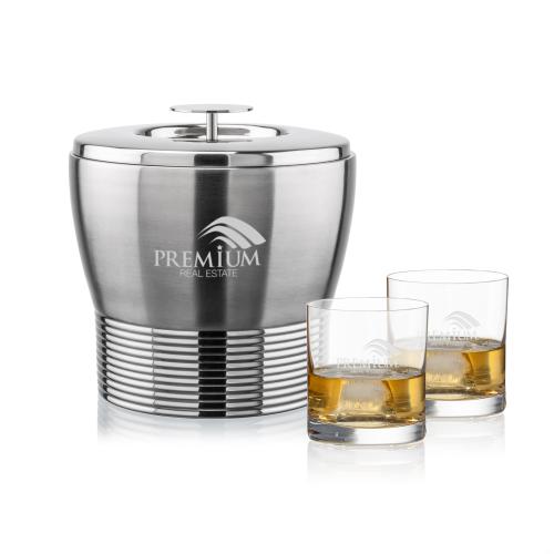 Corporate Gifts - Barware - Barware Gift Sets - Genoa Ice Bucket & Franca On-the-Rocks Set