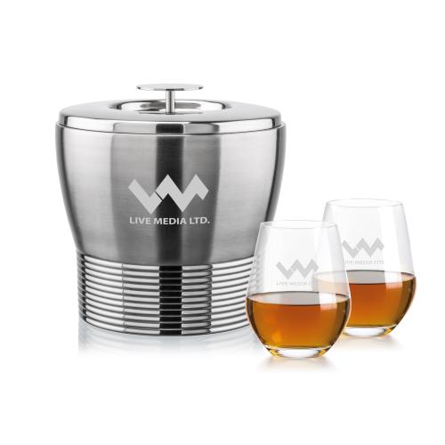 Corporate Gifts - Barware - Barware Gift Sets - Genoa Ice Bucket & Graydon On-the-Rocks Set