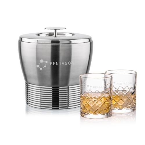 Corporate Gifts - Barware - Barware Gift Sets - Genoa Ice Bucket & Longford On-the-Rocks Set