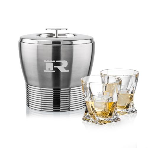 Corporate Gifts - Barware - Barware Gift Sets - Genoa Ice Bucket & Oasis On-the-Rocks Set