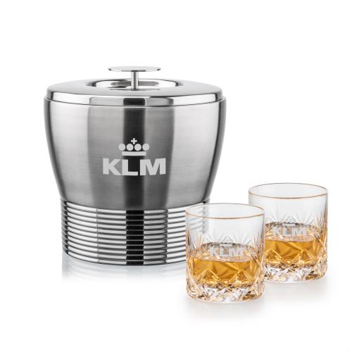 Corporate Gifts - Barware - Barware Gift Sets - Genoa Ice Bucket & Park Lane On-the-Rocks Set