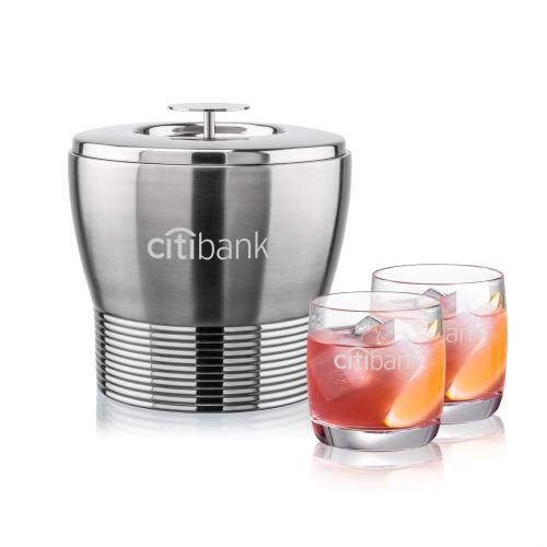 Corporate Gifts - Barware - Barware Gift Sets - Genoa Ice Bucket & Ritz On-the-Rocks Set