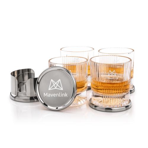 Corporate Gifts - Barware - Barware Gift Sets - Baldoni Coasters & Blackwell On-the-Rocks Set