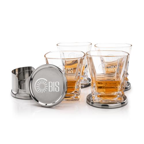 Corporate Gifts - Barware - Barware Gift Sets - Baldoni Coasters & Bentley On-the-Rocks Set
