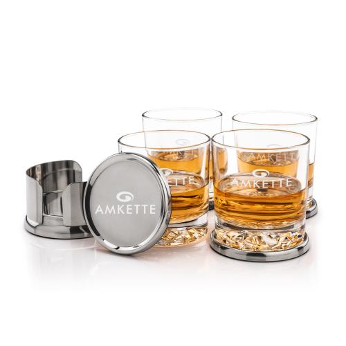 Corporate Gifts - Barware - Barware Gift Sets - Baldoni Coasters & Cassidy On-the-Rocks Set