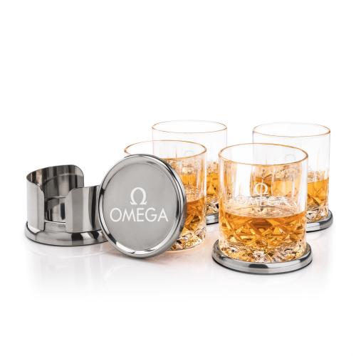Corporate Gifts - Barware - Barware Gift Sets - Baldoni Coasters & Denby On-the-Rocks Set