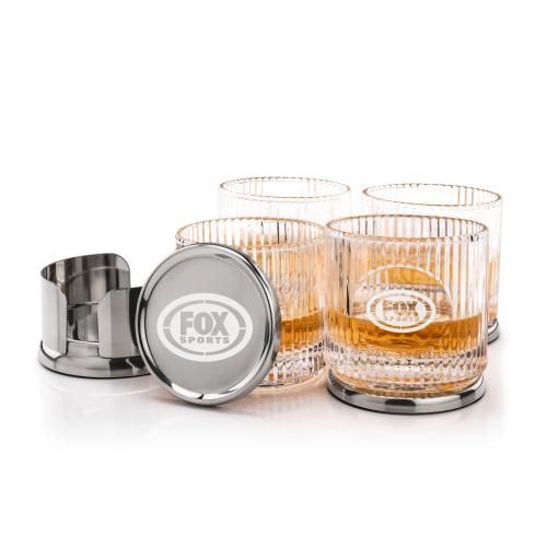 Corporate Gifts - Barware - Barware Gift Sets - Baldoni Coasters & Dillard On-the-Rocks Set