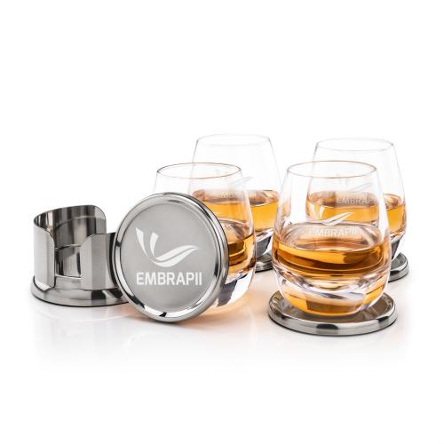 Corporate Gifts - Barware - Barware Gift Sets - Baldoni Coasters & Dimasio On-the-Rocks Set