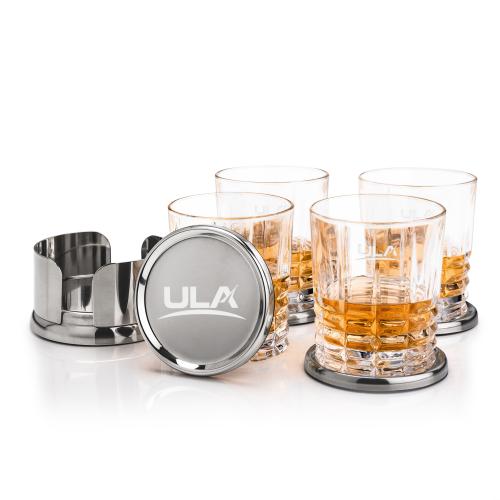 Corporate Gifts - Barware - Barware Gift Sets - Baldoni Coasters & Fortino On-the-Rocks Set